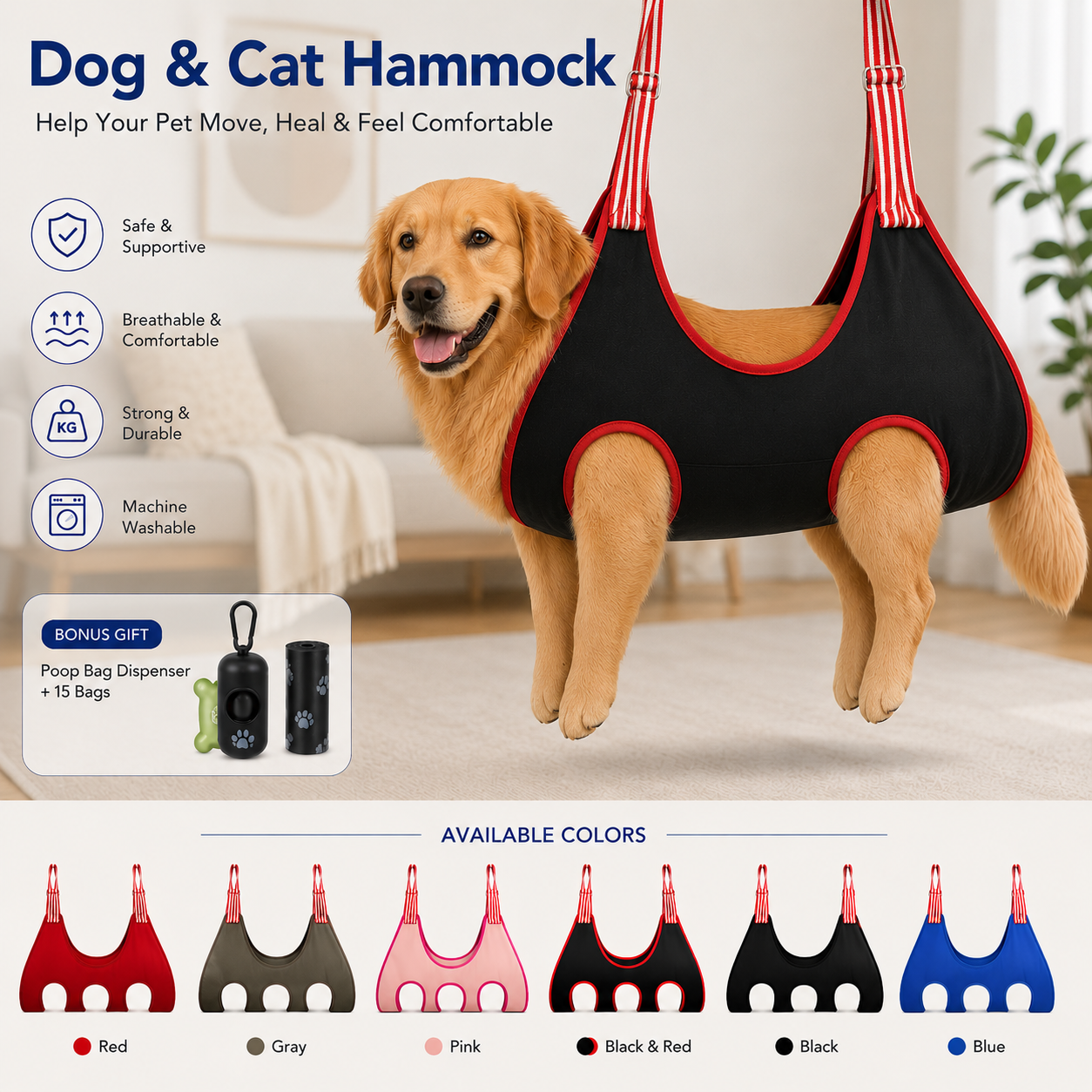 Pet Grooming Hammock Restraint Sling