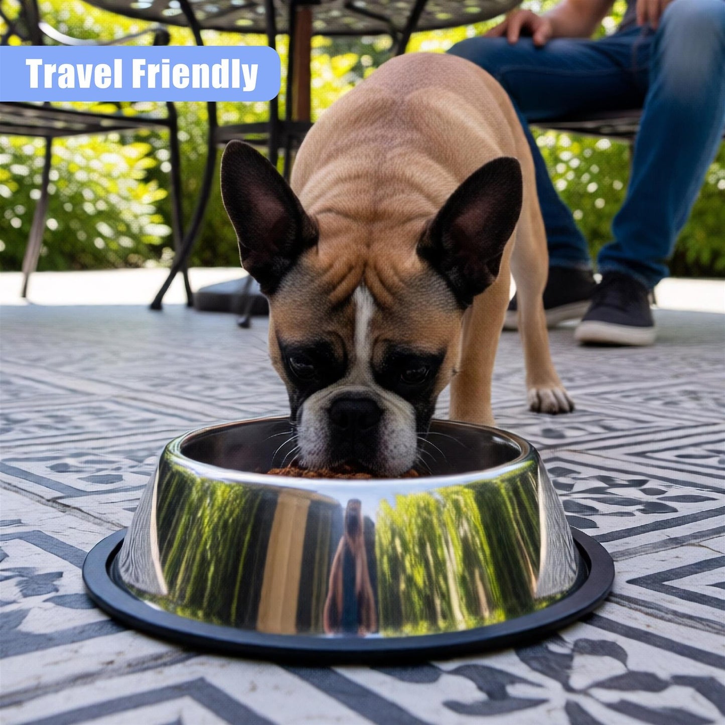 Stainless Steel Dog Bowl Large Non Slip Metal Food Water Rust Resistant 2 Pack
