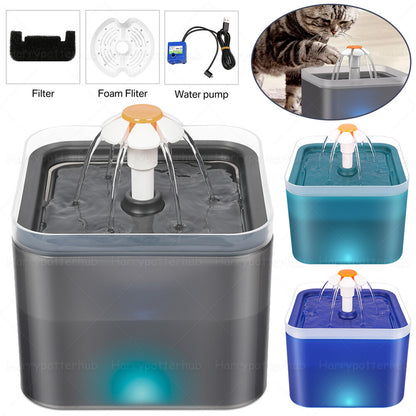 2L Cat Water Fountain Drinking Automatic Pet Dispenser Activated Carbon Filter