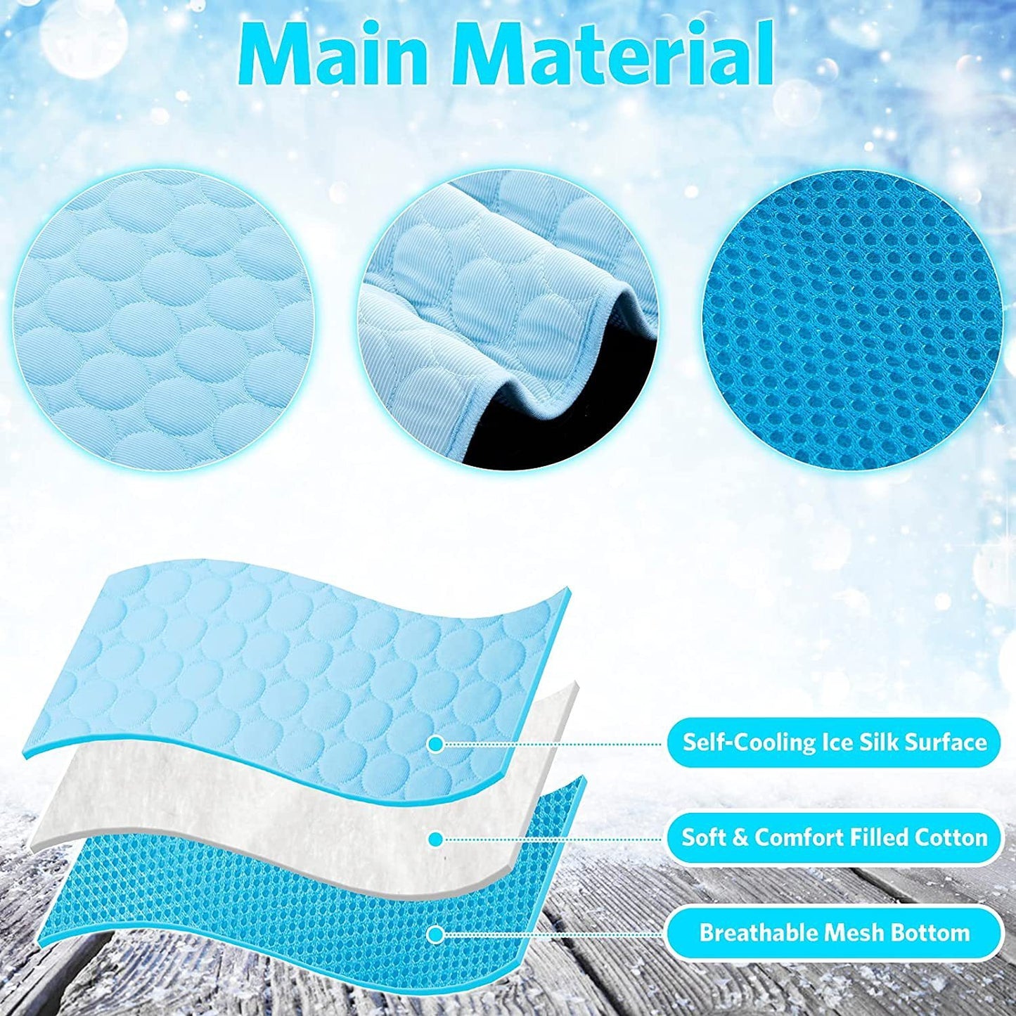 Large Pet Self Cooling Mat Cool Mat for Dogs Cats Pad Bed Mattress Heat Relief