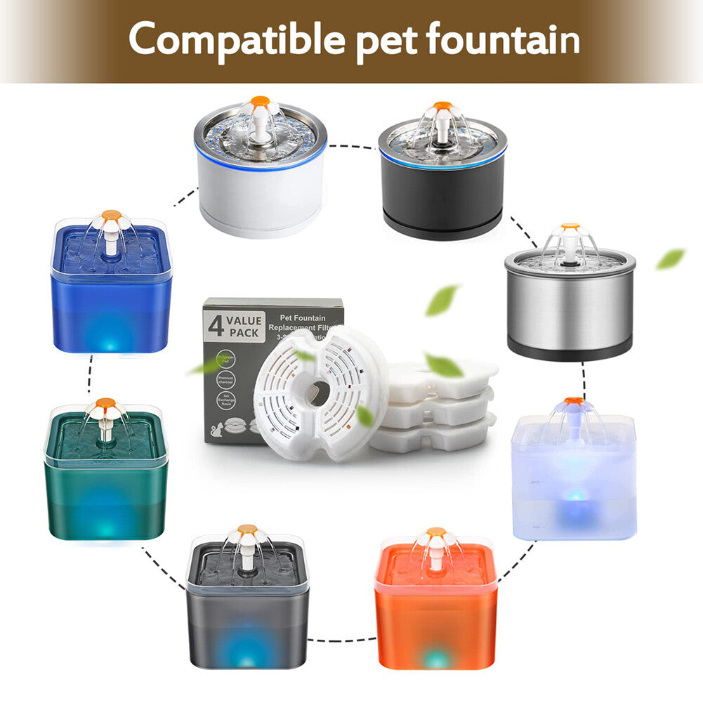 2L Cat Water Fountain Drinking Automatic Pet Dispenser Activated Carbon Filter