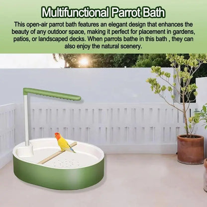 Automatic Bird Bath with Pump - Circulating Fountain, Large Grooming Shower for Small Pet Birds (Parakeets, Conures)