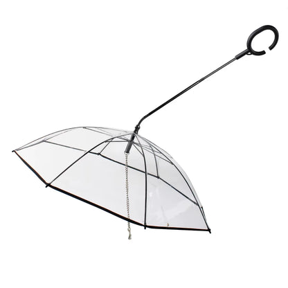 2023 New Pet Umbrella Leash Rainproof Snowproof Dog Umbrella Leash for Small Dogs Steerable Adjustable Doggy Outdoor Umbrella