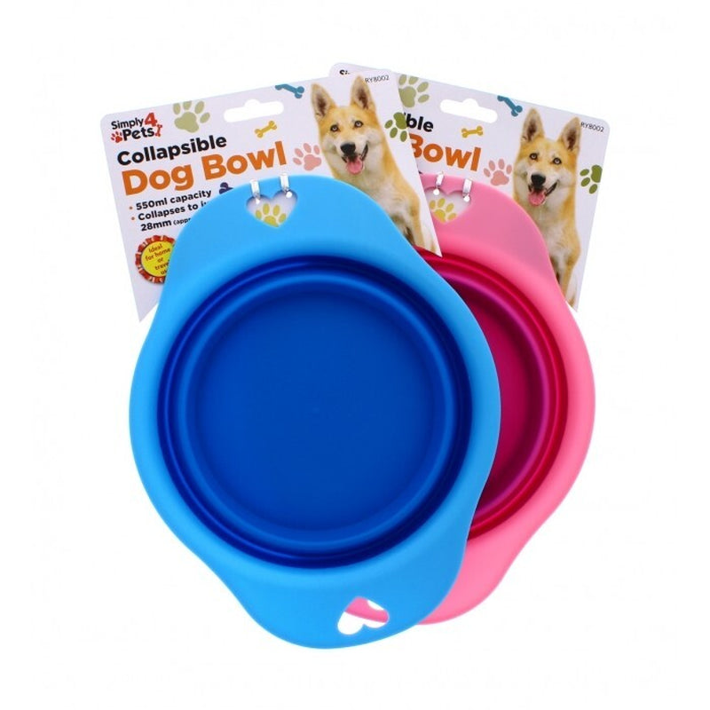 2X PET COLLAPSIBLE DOG CAT BOWL Food Water Feeding Silicone Portable Travel Dish