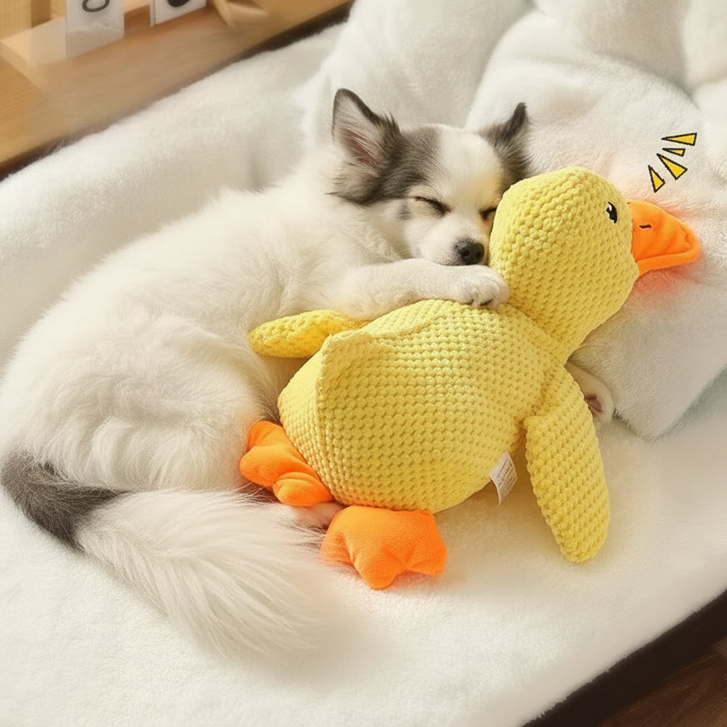 Duck Dog Toy Plush Chew Resistant Durable Dog Toy with Quacking Sound Teeth Grinding Relief Soft Companion for Small Large Dog