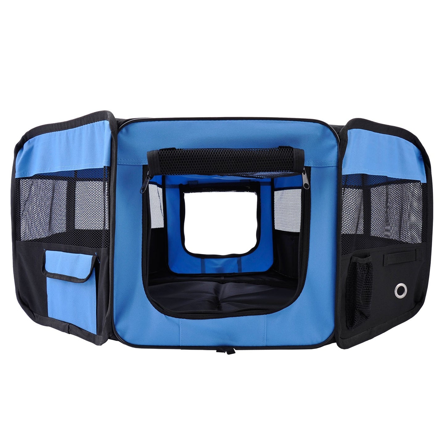 Fabric Pet Puppy Dog Cat Rabbit Pig Playpen Play Pen Run Blue Black 37X37X95Cm