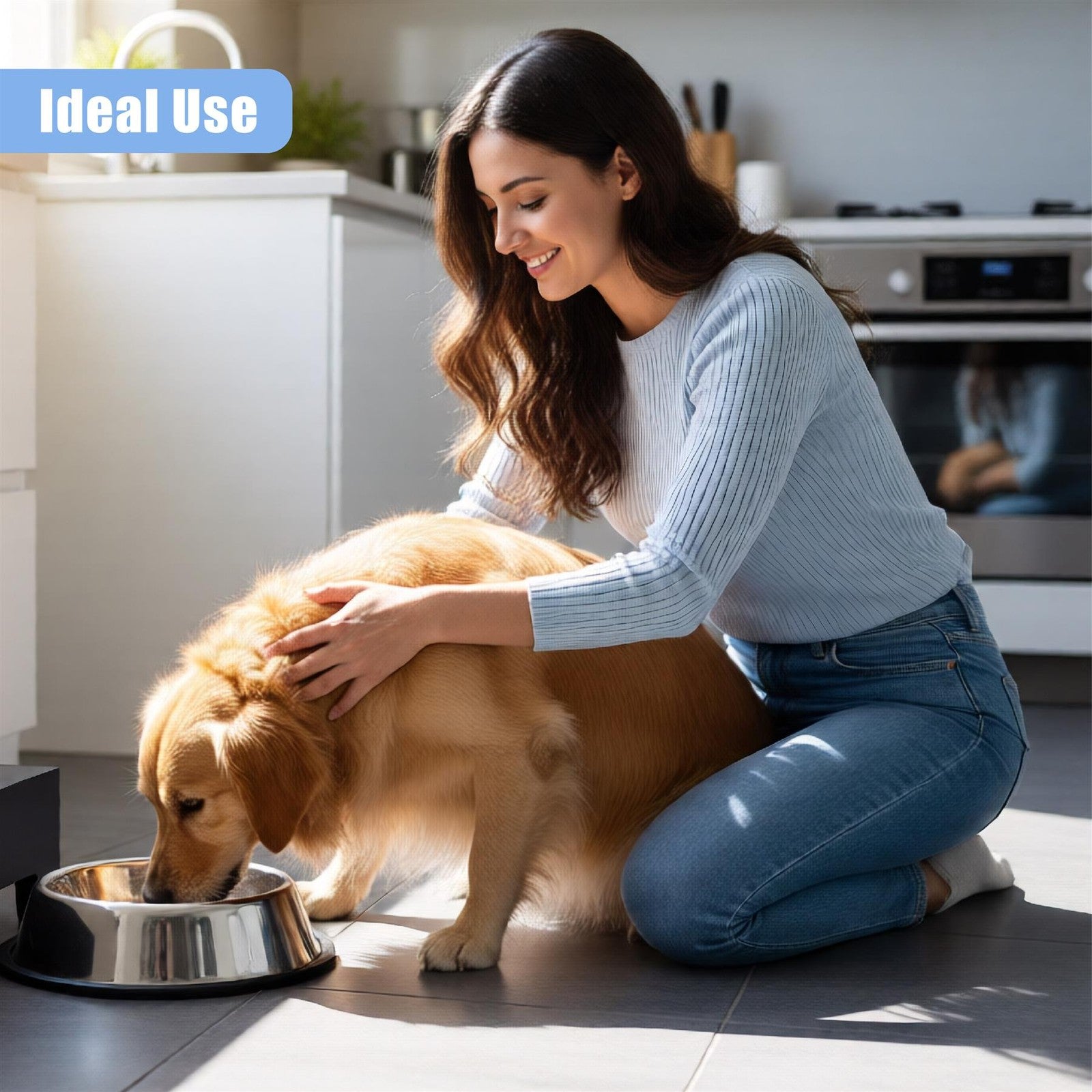 Stainless Steel Dog Bowl Large Non Slip Metal Food Water Rust Resistant 2 Pack