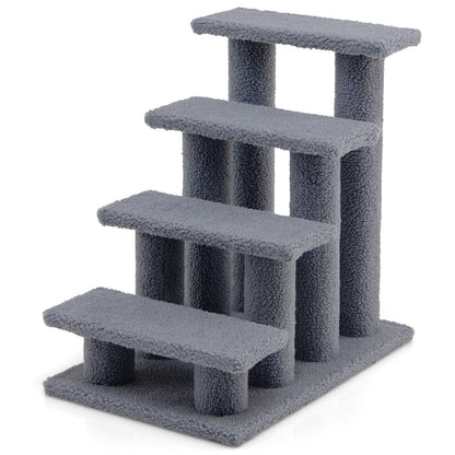 4-Step Carpeted Cat Dog Easy Climb Ladder