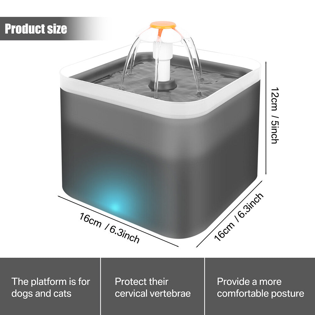 2L Cat Water Fountain Drinking Automatic Pet Dispenser Activated Carbon Filter