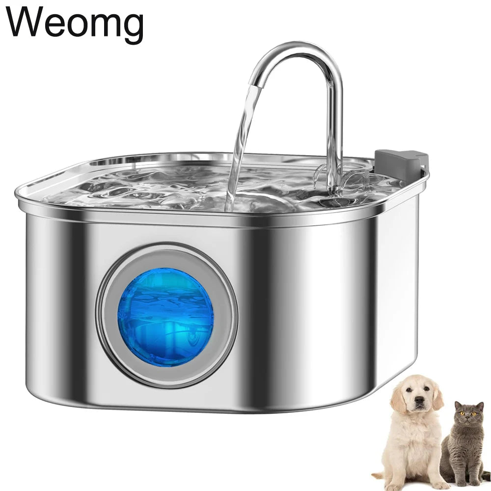 3L Stainless Steel Cat Water Fountain Automatic Cat Drinker Drinking Fountain for Cats Dogs Pet Water Dispenser Accessories
