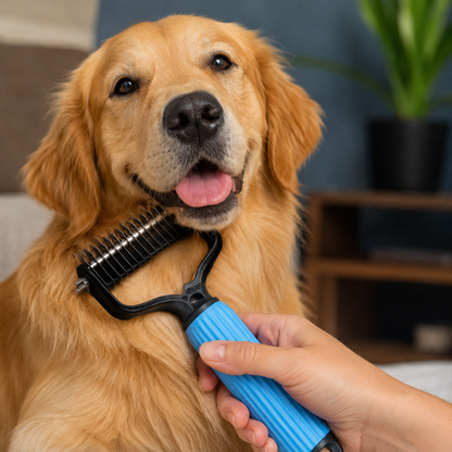 2-in-1 Steel Dematting Deshedding Comb