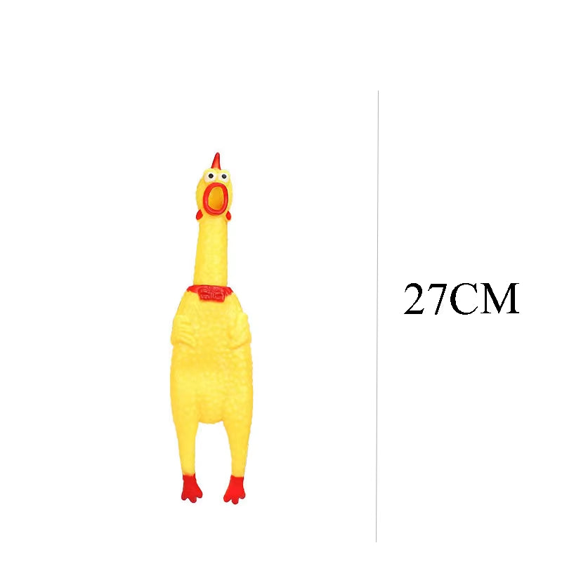 Squeaky Screaming Chicken Pet Toy Funny Molar Chew Rubber Toy Small Large Dogpet Squeaker Chew Toys Funny Chicken Puppy1Pcs