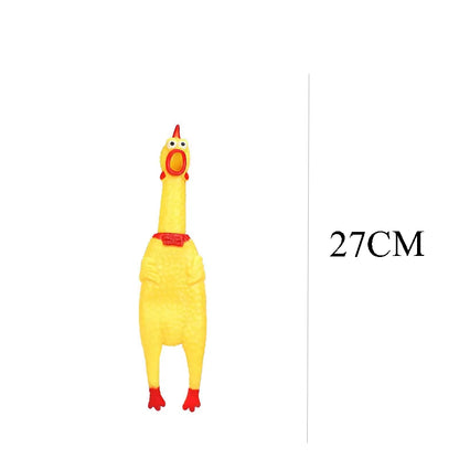 Squeaky Screaming Chicken Pet Toy Funny Molar Chew Rubber Toy Small Large Dogpet Squeaker Chew Toys Funny Chicken Puppy1Pcs