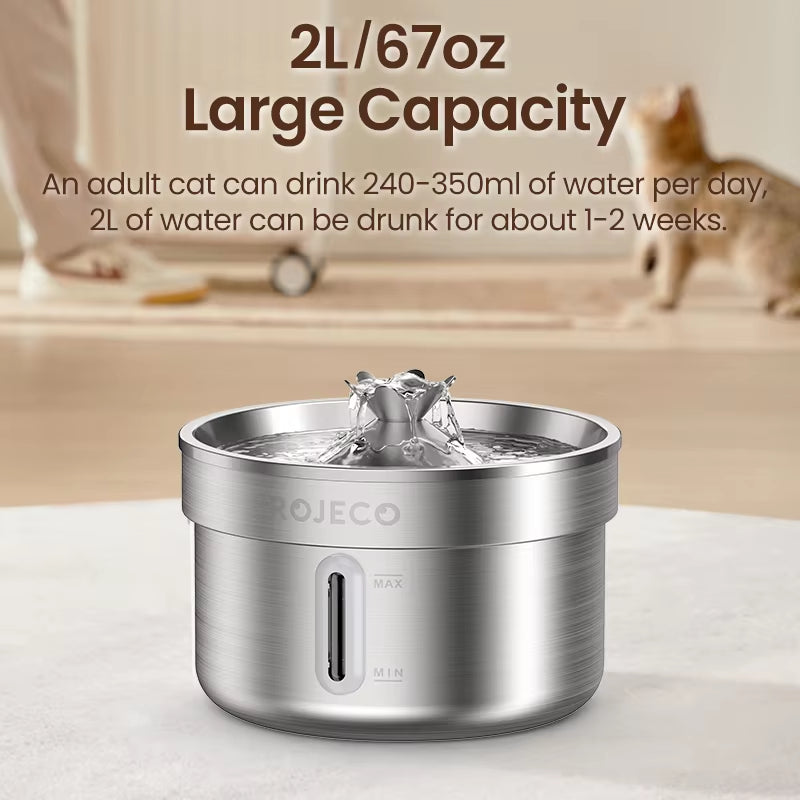 Stainless Steel Pet Drinking Fountain Automatic Cat Water Fountain Smart Pet Water Dispenser for Dog Cat Drinking Supply