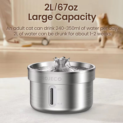 Stainless Steel Pet Drinking Fountain Automatic Cat Water Fountain Smart Pet Water Dispenser for Dog Cat Drinking Supply