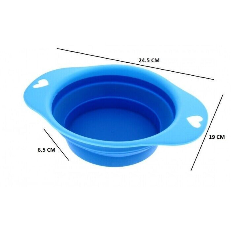 2X PET COLLAPSIBLE DOG CAT BOWL Food Water Feeding Silicone Portable Travel Dish