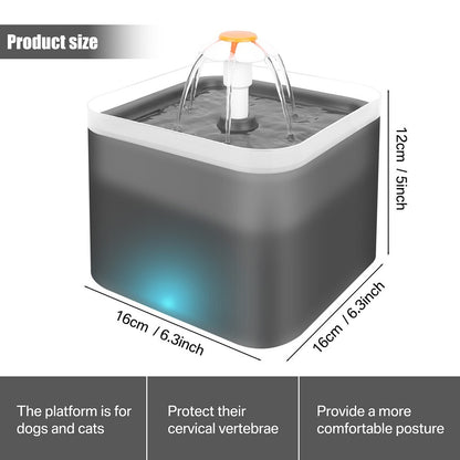 2L Cat Water Fountain Drinking Automatic Pet Dispenser Activated Carbon Filter