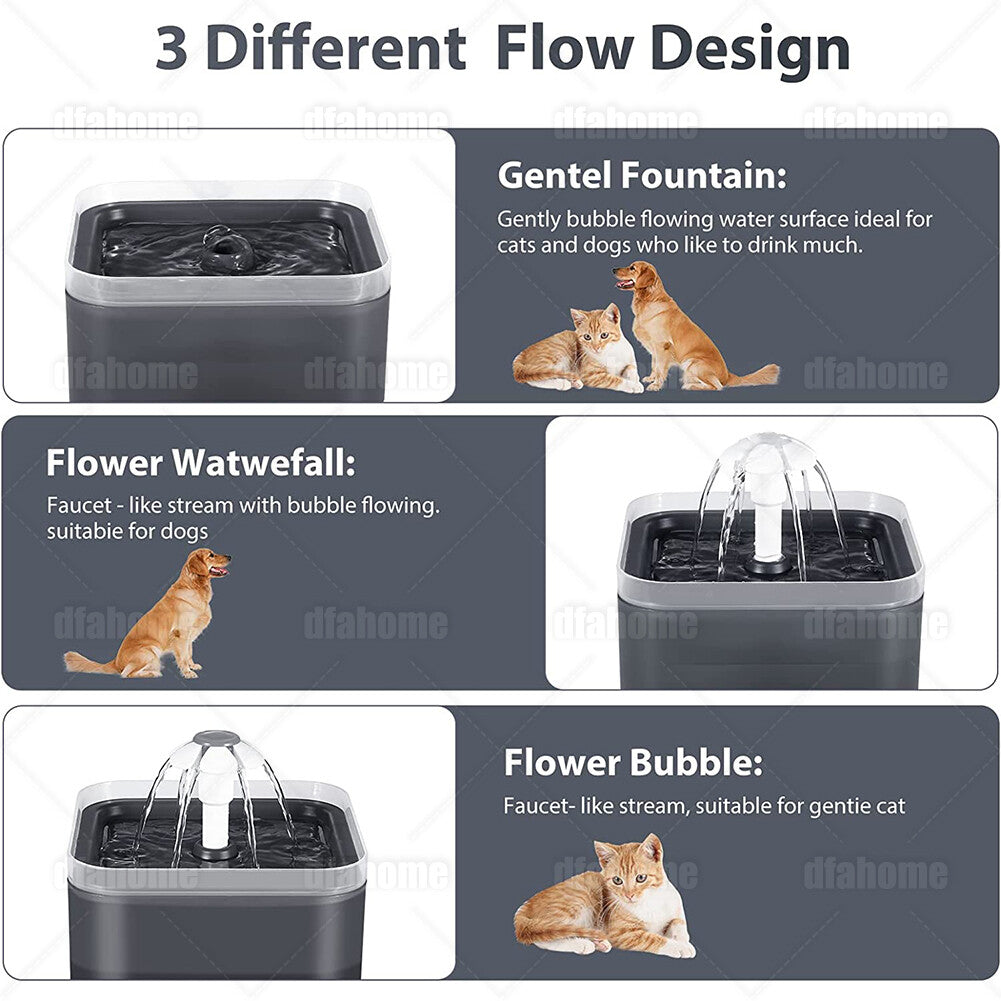 2L Cat Water Fountain Drinking Automatic Pet Dispenser Activated Carbon Filter