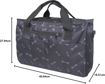 Dog Travel Bag, Pet Luggage Suitcase Weekend Tote Carrier with Collapsible Bowl, Pet Luggage Suitcase Weekend Tote Carrier with Collapsible Bowl (Black)