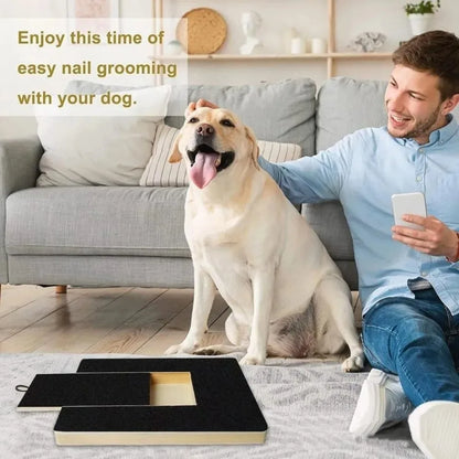 Wooden Dog Scratching Board Pull-Out Wear-Resistant Dog Nail File Pad Non-Shedding Pet Scratch Pad with Snack Box for Puppy Paw