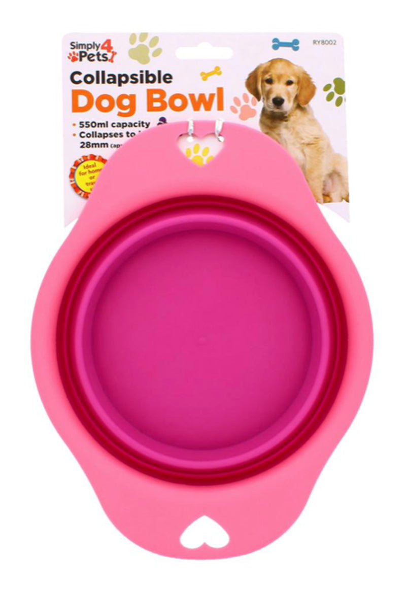 2X PET COLLAPSIBLE DOG CAT BOWL Food Water Feeding Silicone Portable Travel Dish