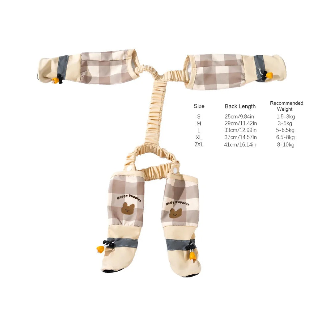 Reflective Stripe Pet Strolling Going Out Pants Adjustable Full Leg Protection Dog Boot Leggings Waterproof Dust-Proof