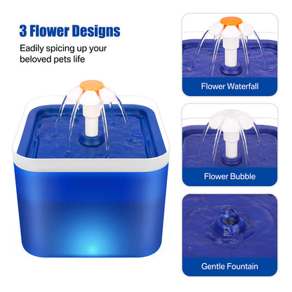 2L Cat Water Fountain Drinking Automatic Pet Dispenser Activated Carbon Filter