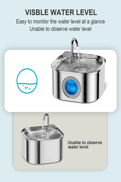 3L Stainless Steel Cat Water Fountain Automatic Cat Drinker Drinking Fountain for Cats Dogs Pet Water Dispenser Accessories