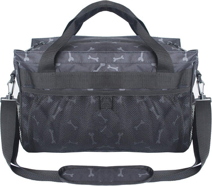 Dog Travel Bag, Pet Luggage Suitcase Weekend Tote Carrier with Collapsible Bowl, Pet Luggage Suitcase Weekend Tote Carrier with Collapsible Bowl (Black)