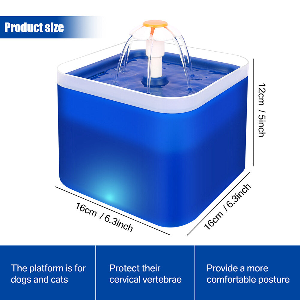 2L Cat Water Fountain Drinking Automatic Pet Dispenser Activated Carbon Filter
