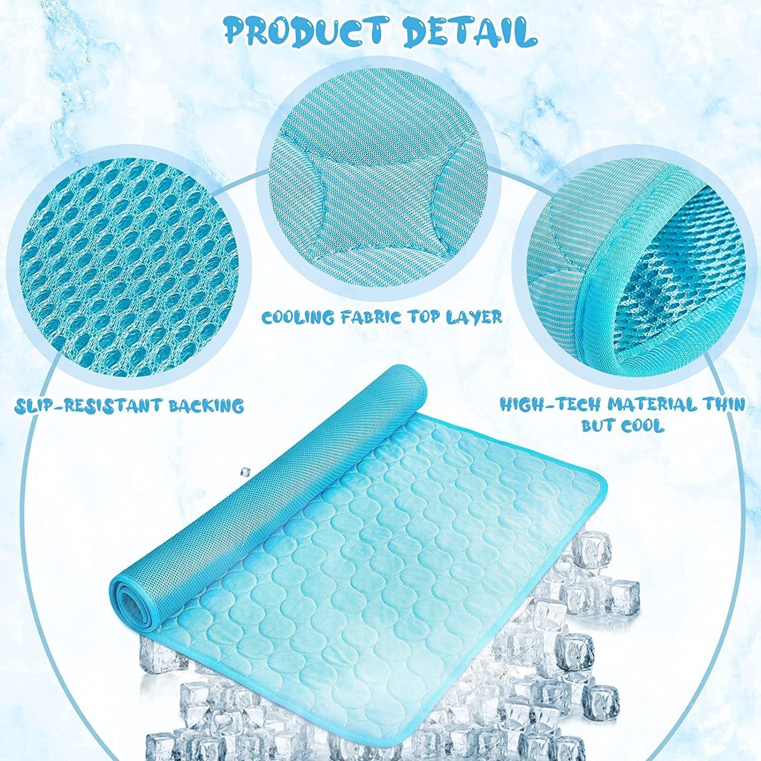 Large Pet Self Cooling Mat Cool Mat for Dogs Cats Pad Bed Mattress Heat Relief