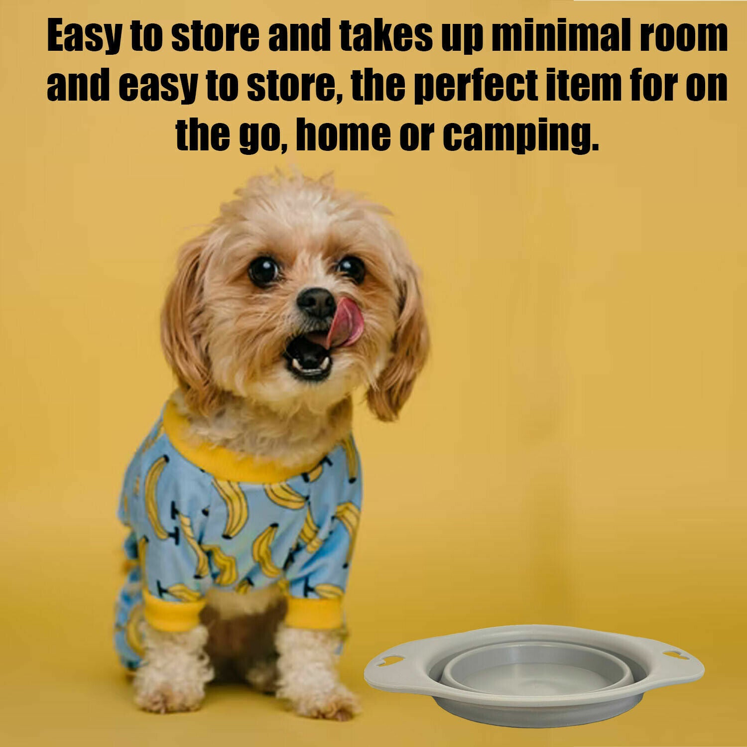2X PET COLLAPSIBLE DOG CAT BOWL Food Water Feeding Silicone Portable Travel Dish