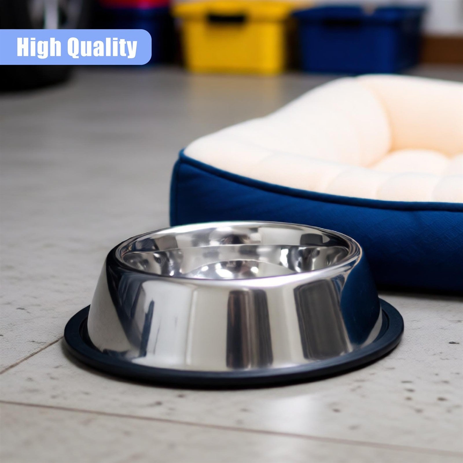 Stainless Steel Dog Bowl Large Non Slip Metal Food Water Rust Resistant 2 Pack