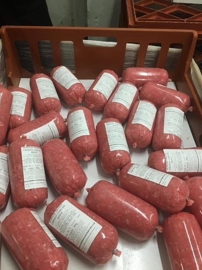 Frozen Dog Food Chicken Mince 20 X 500G Chubs 10Kg Box .BARF RAW DIET Delivered