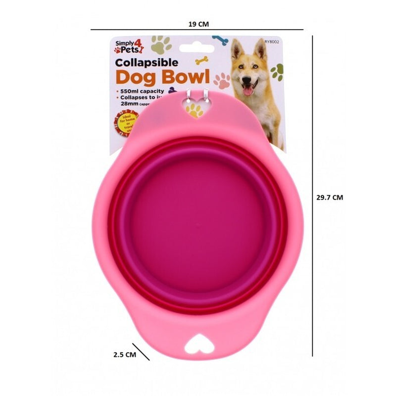 2X PET COLLAPSIBLE DOG CAT BOWL Food Water Feeding Silicone Portable Travel Dish