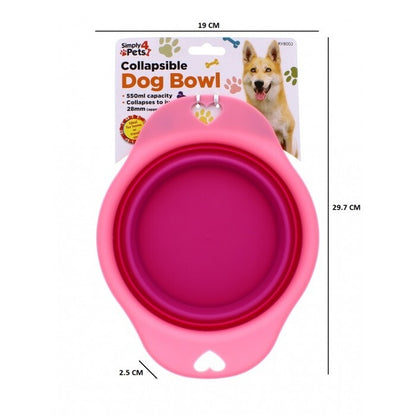 2X PET COLLAPSIBLE DOG CAT BOWL Food Water Feeding Silicone Portable Travel Dish