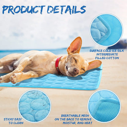 Large Pet Self Cooling Mat Cool Mat for Dogs Cats Pad Bed Mattress Heat Relief