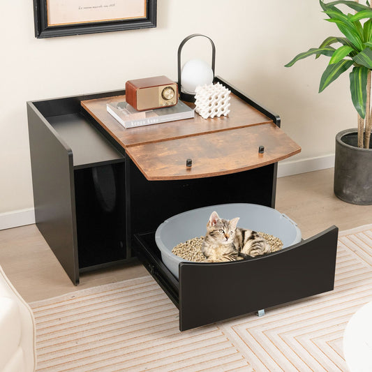 Cat Litter Box Enclosure Cabinet