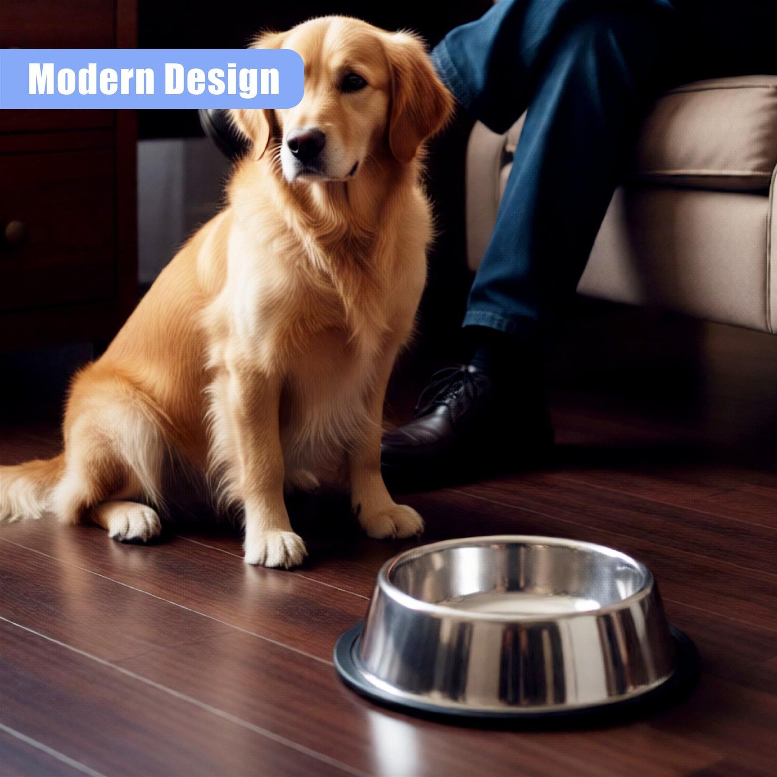 Stainless Steel Dog Bowl Large Non Slip Metal Food Water Rust Resistant 2 Pack