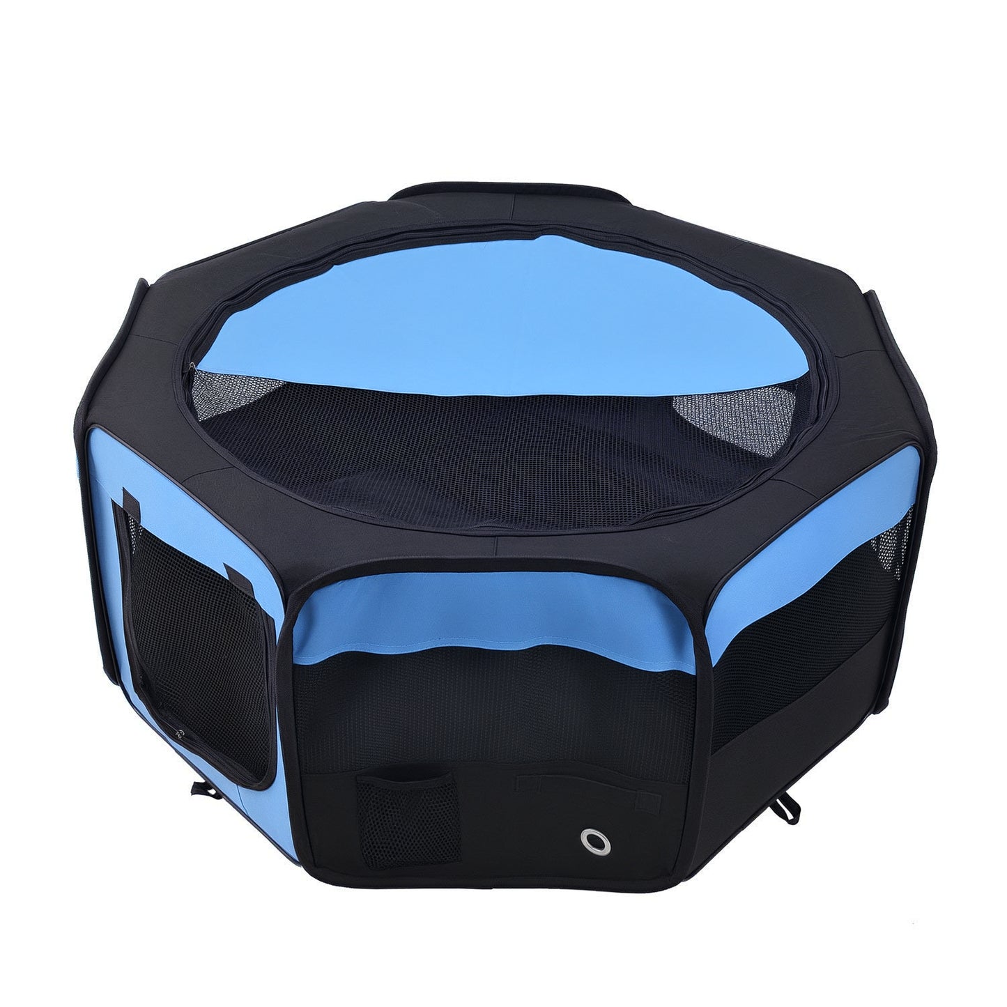 Fabric Pet Puppy Dog Cat Rabbit Pig Playpen Play Pen Run Blue Black 37X37X95Cm
