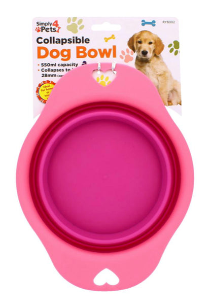 2X PET COLLAPSIBLE DOG CAT BOWL Food Water Feeding Silicone Portable Travel Dish