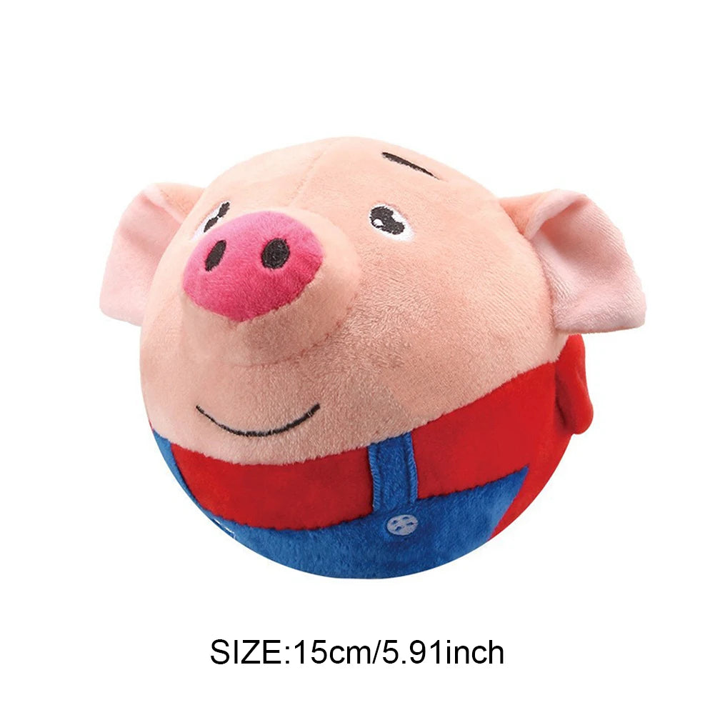Electronic Pet Dog Toy Plush Doll Ball Talking Pet Bouncing Jump Ball Active Moving Pet Plush Toy Bite Resistant Interactive Toy