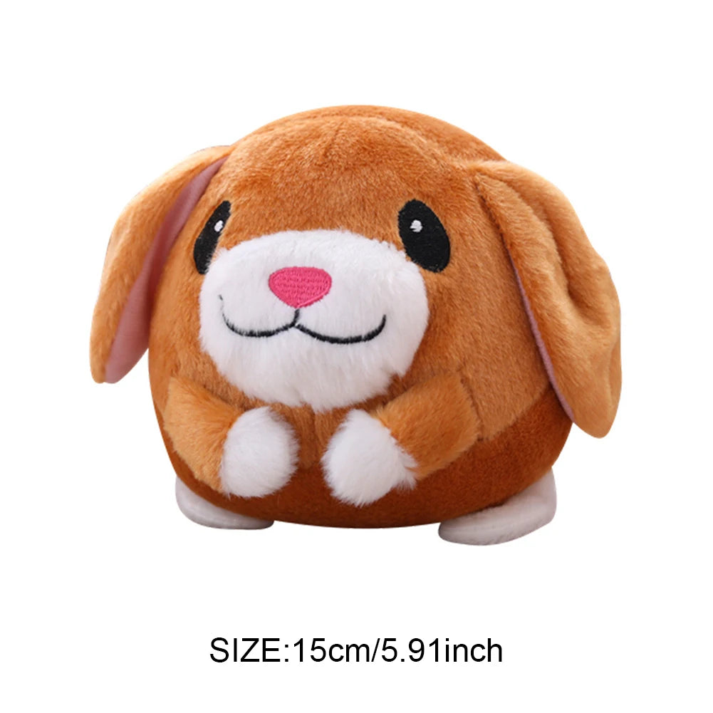 Electronic Pet Dog Toy Plush Doll Ball Talking Pet Bouncing Jump Ball Active Moving Pet Plush Toy Bite Resistant Interactive Toy