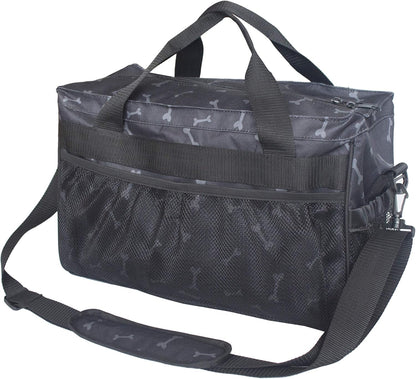 Dog Travel Bag, Pet Luggage Suitcase Weekend Tote Carrier with Collapsible Bowl, Pet Luggage Suitcase Weekend Tote Carrier with Collapsible Bowl (Black)