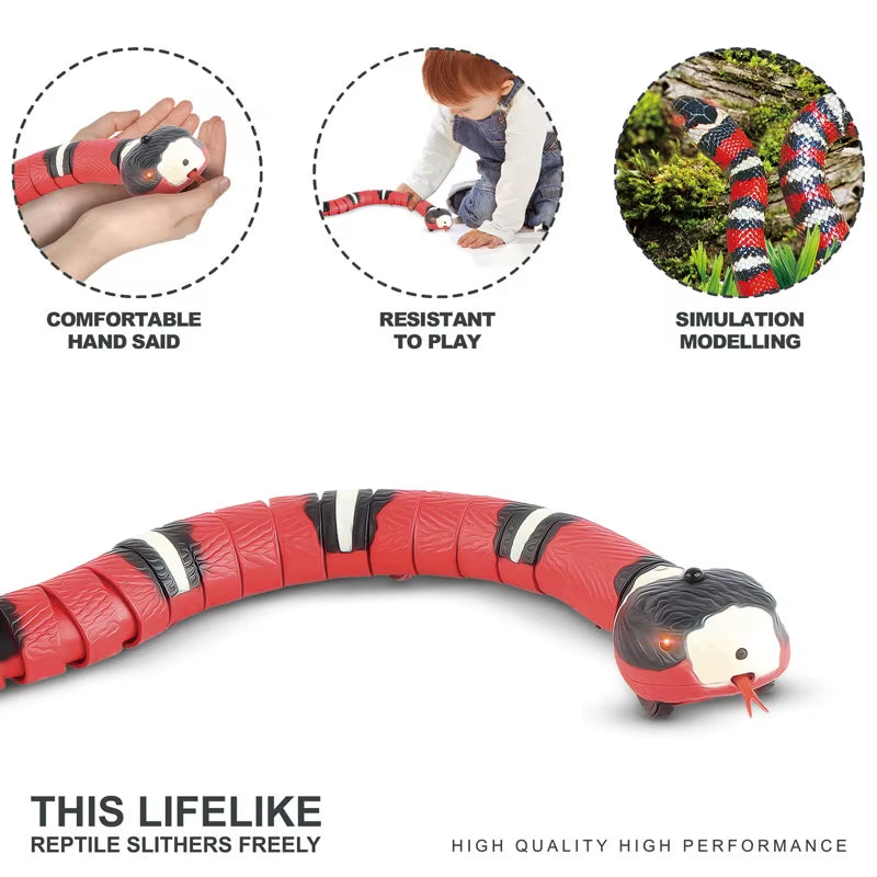 Pet Cat Toys Interactive Smart Sensing Snake Teasetoys Automatic Sensing Intelligent Obstacle Avoidance Indoor Play Cat Supplies