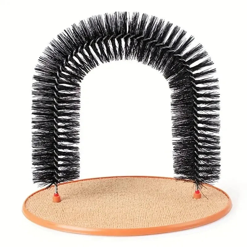 Friction Toy Cat Interactive Scratching Arch Pet Brush Care Belt Massage Removable Grooming with Scratching Pad Toy for Cats Toy