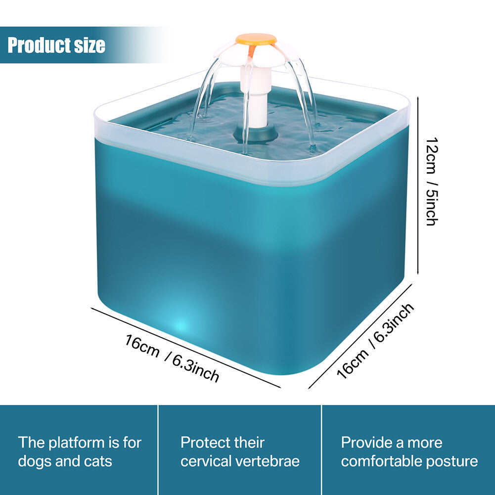 2L Cat Water Fountain Drinking Automatic Pet Dispenser Activated Carbon Filter