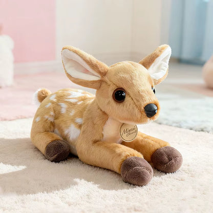 25CM Simulation Fawn Plush Toys Soft Stuffed Cartoon Animal Doll Cute Deer Doll for Home Christmas Gift Children'S Birthday Gift