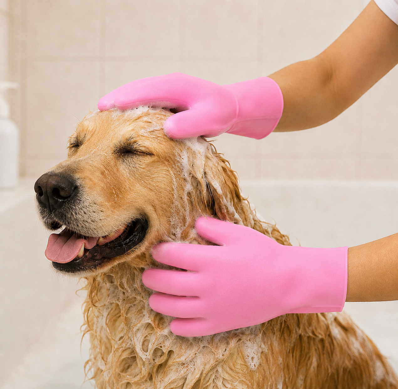 Anti-Bite Silicone Dog Bath Gloves