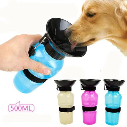 Water Bottle Convenient Outdoor Portable Extrusion Large Travel Water Cup Water Feeder Bowl for Dog Cat 500Ml Pet Dog Drinking